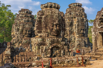 Fototapeta premium Face towers of Bayon temple in Angkor Thom