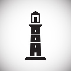 Lighthouse  icon on background for graphic and web design. Simple vector sign. Internet concept symbol for website button or mobile app.