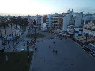 Sitges aerial view.  Coastal village of Barcelona. Catalonia. Spain