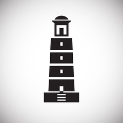 Lighthouse  icon on background for graphic and web design. Simple vector sign. Internet concept symbol for website button or mobile app.