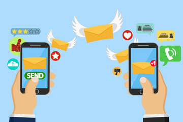 Phone in your hand sends a message.