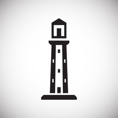 Lighthouse  icon on background for graphic and web design. Simple vector sign. Internet concept symbol for website button or mobile app.