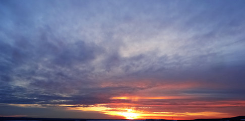 dramatic sunset with clouds