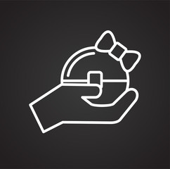 Gifts line icon on background for graphic and web design. Simple vector sign. Internet concept symbol for website button or mobile app.