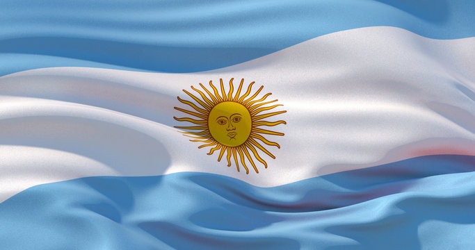 Argentina flag patriotic background, 3d illustration
