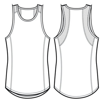 Ladies Mesh Workout Tank Top Vector Template