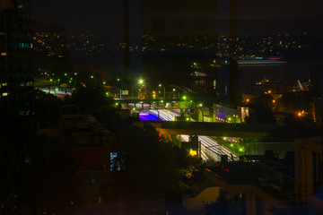 Fototapeta na wymiar Sydney Straßenverkehr Nachtaufnahme