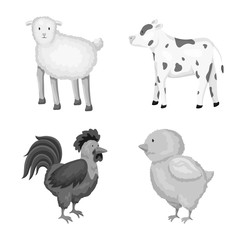 Vector design of homestead and agriculture symbol. Collection of homestead and kitchen  vector icon for stock.