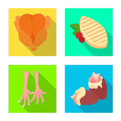 Vector design of product and poultry icon. Collection of product and agriculture    stock vector illustration.