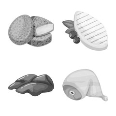 Isolated object of cuisine and bird  icon. Set of cuisine and poultry stock vector illustration.