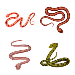 Vector illustration of poison and evil logo. Set of poison and bite vector icon for stock.