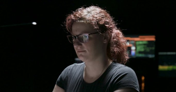 Female computer hacker