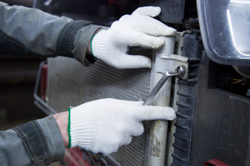 car service, repair,auto mechanic, maintenance and people concept