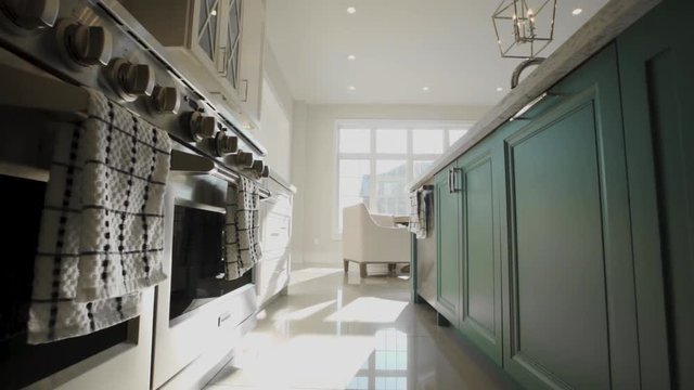 Beautiful modern kitchen with stainless steel appliances.