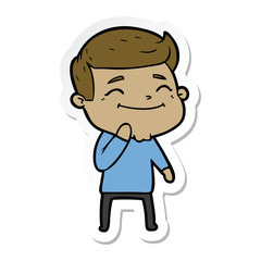 sticker of a happy cartoon man