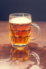 Beer on the bar.