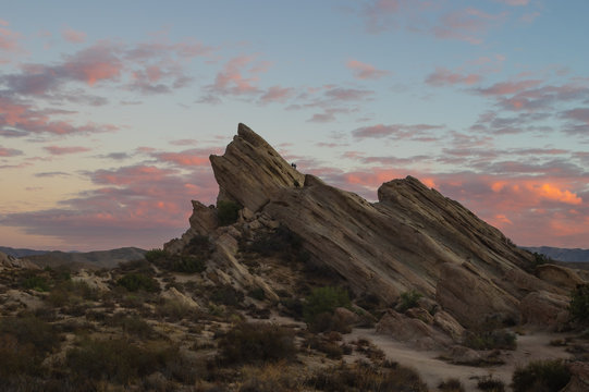 Image of Vasquez Rocks Natural Area Park. The site was added to the National Register of Historic Places because of its significance as a prehistoric site for the Shoshone and Tataviam peoples.