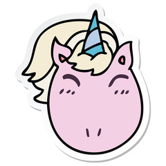 sticker of a quirky hand drawn cartoon unicorn