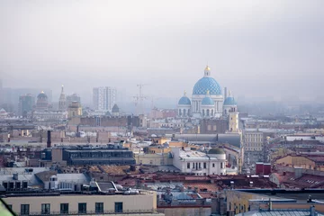Deurstickers View of buildings, streets, bridges, rivers and canals of St. Petersburg, Russia. © olegator1977