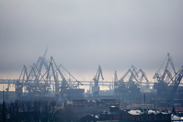 Obraz premium View of buildings, streets, bridges, rivers and canals of St. Petersburg, Russia.