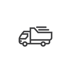 Truck line icon isolated on a white background. lorry sign
