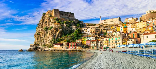 Türaufkleber Travel in Calabria, Scilla medieval town with great beach. South of Italy © Freesurf