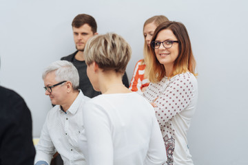 Fototapeta premium Group of businessmen and women in a meeting