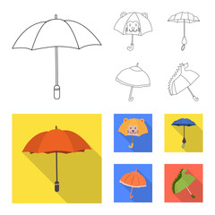 Obraz premium Vector design of protection and closed sign. Collection of protection and rainy vector icon for stock.