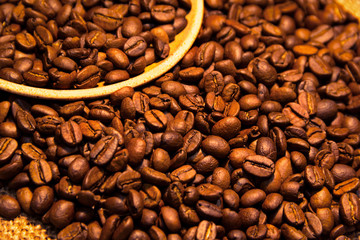 Aromatic coffee beans excellent drink in the morning.