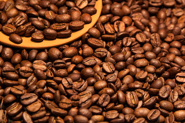 Aromatic coffee beans excellent drink in the morning.