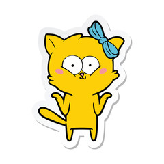 sticker of a cartoon cat