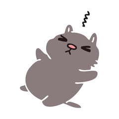 quirky hand drawn cartoon cat
