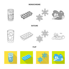 Isolated object of texture  and frozen  sign. Set of texture  and transparent  stock vector illustration.