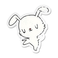 distressed sticker cartoon kawaii cute furry bunny