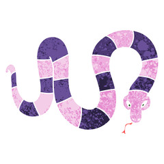 quirky retro illustration style cartoon snake