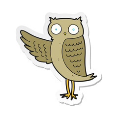 sticker of a cartoon owl