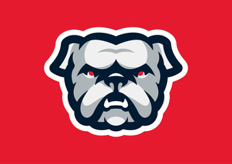 "Bulldogs" mascot logo design. Sport team badge illustration. Eps10 vector.  © sergeyzillustration