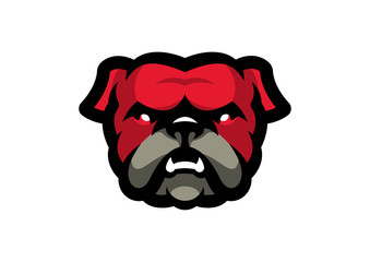 "Bulldogs" mascot logo design. Sport team badge illustration. Eps10 vector.  © sergeyzillustration