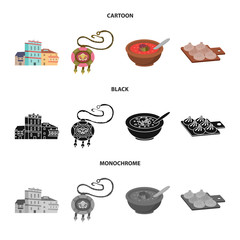 Vector design of culture and sightseeing logo. Collection of culture and originality stock vector illustration.