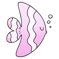 quirky gradient shaded cartoon fish