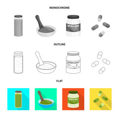 Vector illustration of protein and sea icon. Collection of protein and natural vector icon for stock.