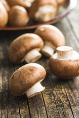 Fresh champignon mushrooms.