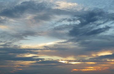 Beautiful colored sunset background over the city