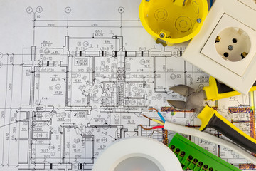 Still Life Of Electrical Components Arranged On Plans