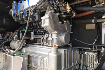 Internal structure of a large industrial air conditioning and ventilation system, pump compressor...