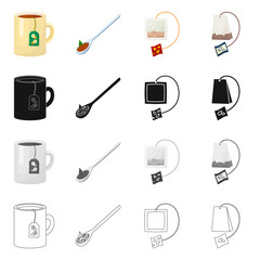 Vector illustration of healthy and floral  icon. Collection of healthy and gradient stock symbol for web.