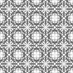 Seamless abstract floral pattern in oriental style. Geometric flower ornament on a white background.