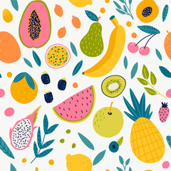 Seamless pattern with tangerine.