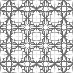 Fototapeta premium Seamless abstract floral pattern in oriental style. Geometric flower ornament on a white background.