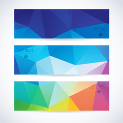 Fototapeta premium Vector banners set abstract triangle background
